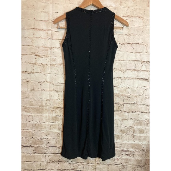 Vintage Votre Nom Dress Womens Medium Black Beaded LBD Flapper Party - Picture 3 of 10